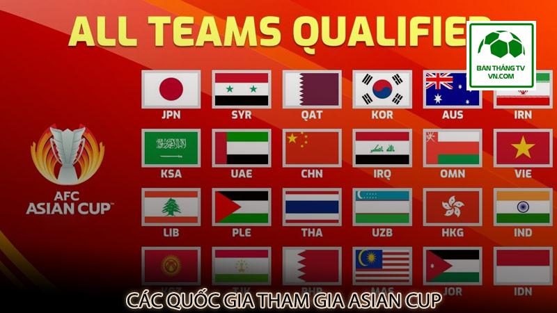 Các quốc gia tham gia Asian Cup